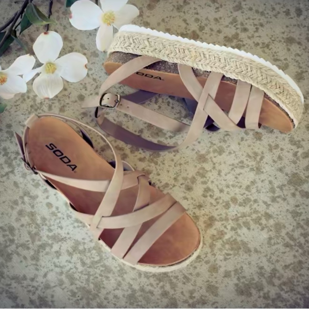 Criss-Cross Espadrille Platform Sandals